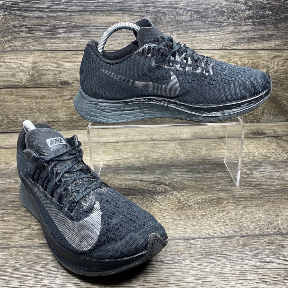 Nike Men Shoe Zoom Fly Size 8.5M Black Athletic Running Sneaker Pre Owned